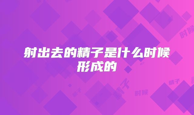 射出去的精子是什么时候形成的
