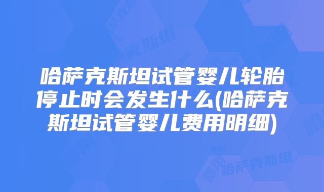 哈萨克斯坦试管婴儿轮胎停止时会发生什么(哈萨克斯坦试管婴儿费用明细)