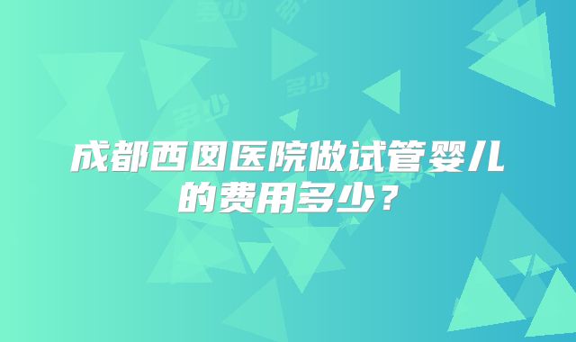 成都西囡医院做试管婴儿的费用多少？