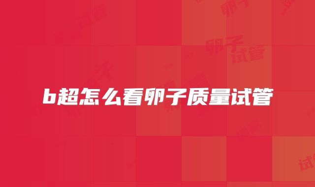 b超怎么看卵子质量试管
