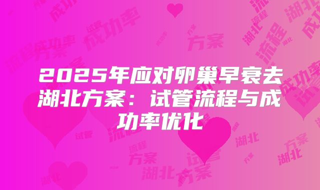 2025年应对卵巢早衰去湖北方案:试管流程与成功率优化