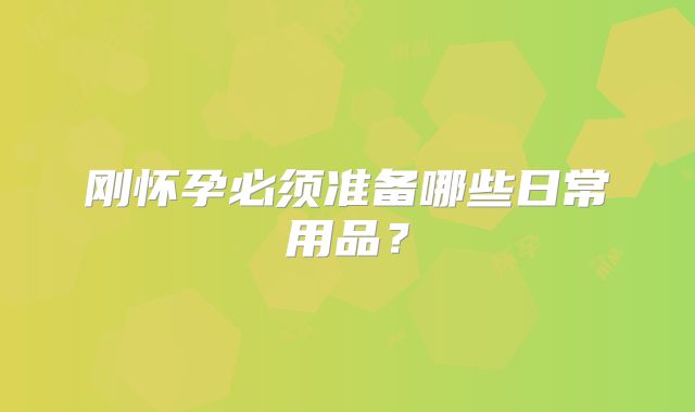 刚怀孕必须准备哪些日常用品？