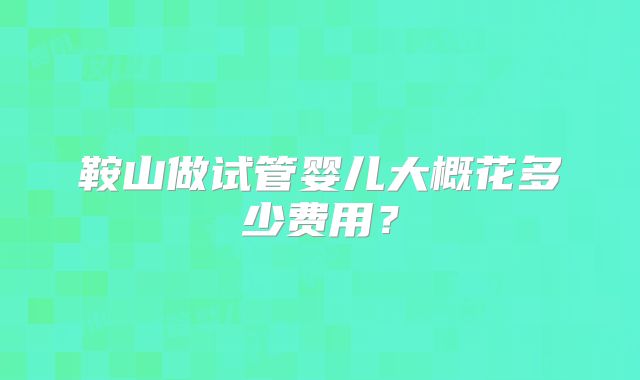 鞍山做试管婴儿大概花多少费用?