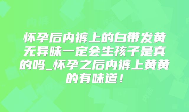 怀孕后内裤上的白带发黄无异味一定会生孩子是真的吗_怀孕之后内裤上黄黄的有味道!