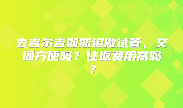 去吉尔吉斯斯坦做试管,交通方便吗?往返费用高吗?