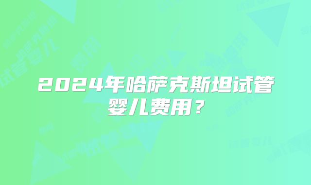 2024年哈萨克斯坦试管婴儿费用?