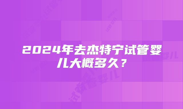 2024年去杰特宁试管婴儿大概多久?