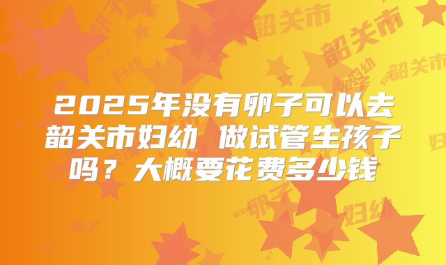 2025年没有卵子可以去韶关市妇幼 做试管生孩子吗?大概要花费多少钱