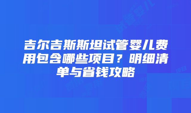 吉尔吉斯斯坦试管婴儿费用包含哪些项目？明细清单与省钱攻略