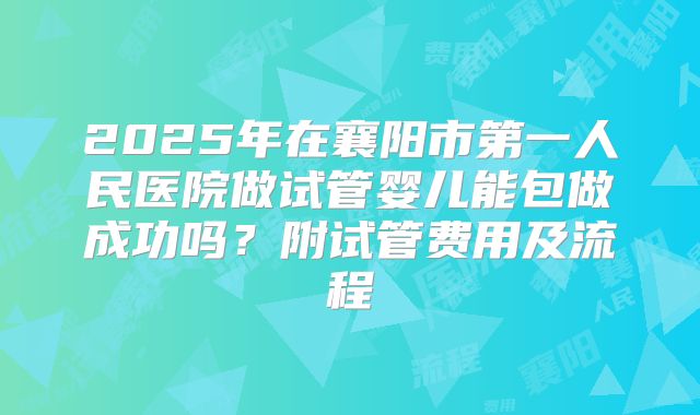 2025年在襄阳市第一人民医院做试管婴儿能包做成功吗？附试管费用及流程