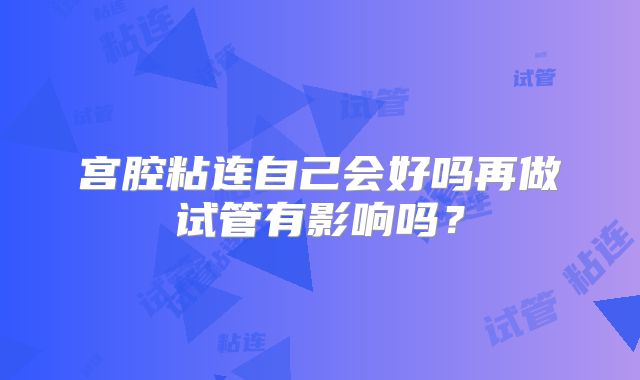 宫腔粘连自己会好吗再做试管有影响吗？