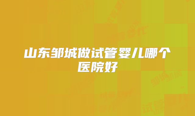 山东邹城做试管婴儿哪个医院好