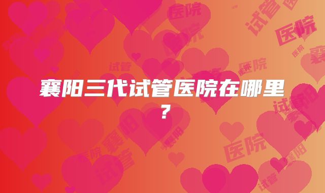 襄阳三代试管医院在哪里?