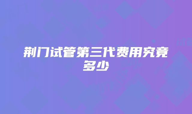 荆门试管第三代费用究竟多少