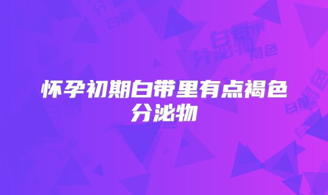 怀孕初期白带里有点褐色分泌物
