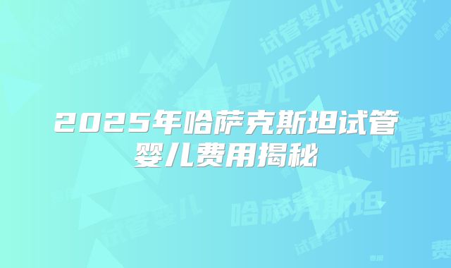 2025年哈萨克斯坦试管婴儿费用揭秘