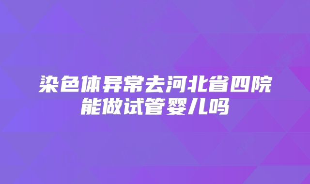 染色体异常去河北省四院能做试管婴儿吗