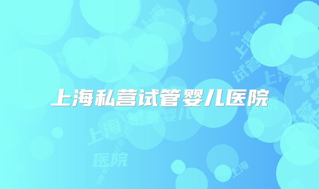 上海私营试管婴儿医院