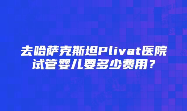 去哈萨克斯坦Plivat医院试管婴儿要多少费用？