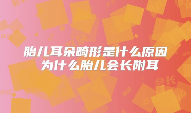 胎儿耳朵畸形是什么原因 为什么胎儿会长附耳