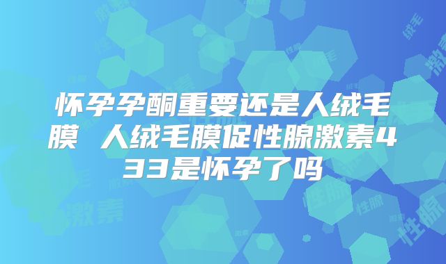 怀孕孕酮重要还是人绒毛膜 人绒毛膜促性腺激素433是怀孕了吗