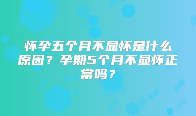 怀孕五个月不显怀是什么原因?孕期5个月不显怀正常吗?