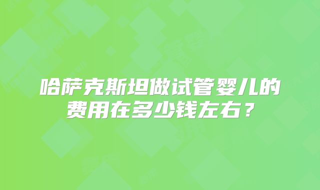 哈萨克斯坦做试管婴儿的费用在多少钱左右？