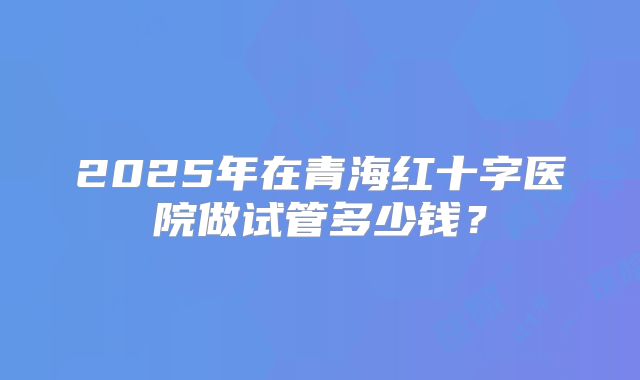 2025年在青海红十字医院做试管多少钱?