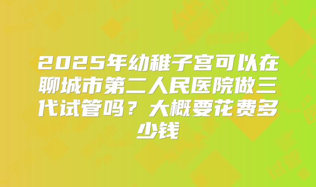 2025年幼稚子宫可以在聊城市第二人民医院做三代试管吗？大概要花费多少钱