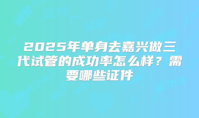 2025年单身去嘉兴做三代试管的成功率怎么样？需要哪些证件