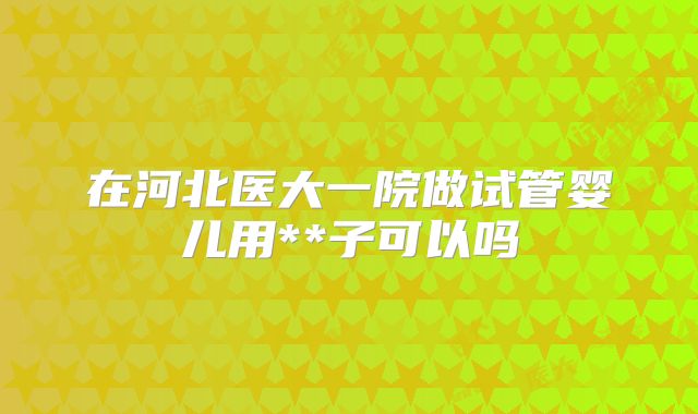 在河北医大一院做试管婴儿用**子可以吗