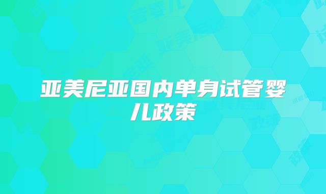 亚美尼亚国内单身试管婴儿政策