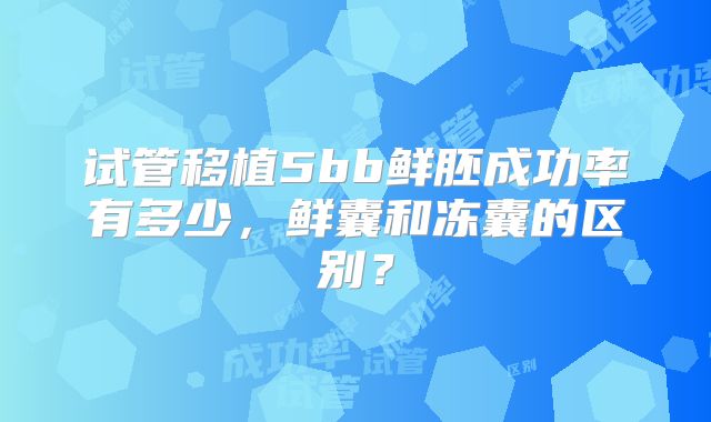 试管移植5bb鲜胚成功率有多少,鲜囊和冻囊的区别?