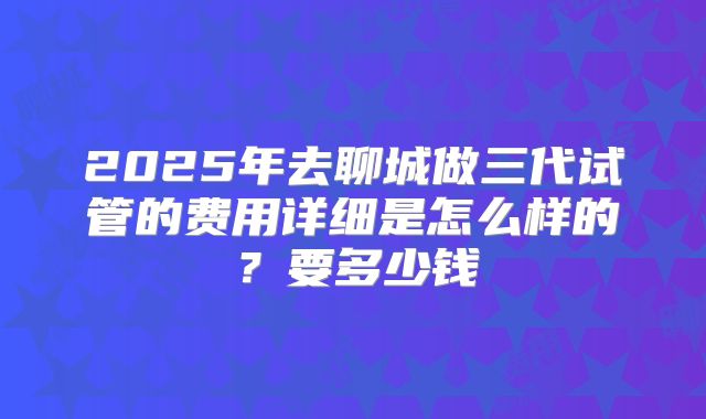 2025年去聊城做三代试管的费用详细是怎么样的?要多少钱