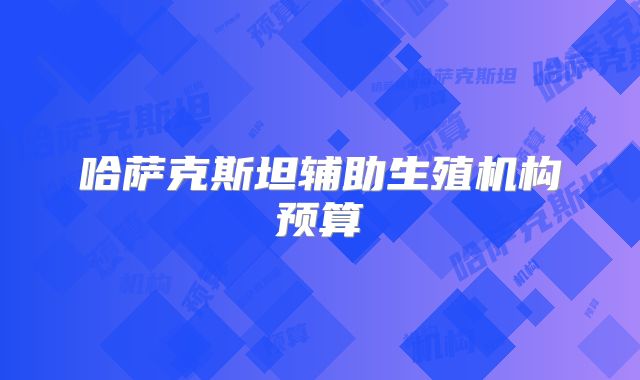 哈萨克斯坦辅助生殖机构预算