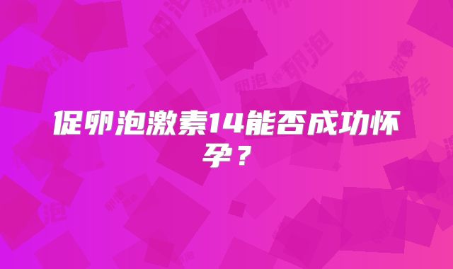 促卵泡激素14能否成功怀孕?