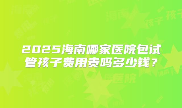2025海南哪家医院包试管孩子费用贵吗多少钱?