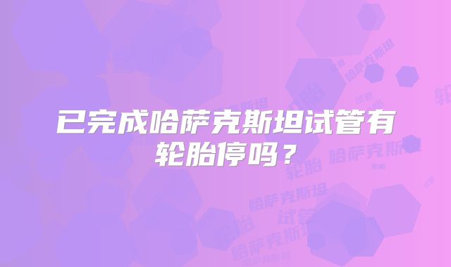 已完成哈萨克斯坦试管有轮胎停吗？