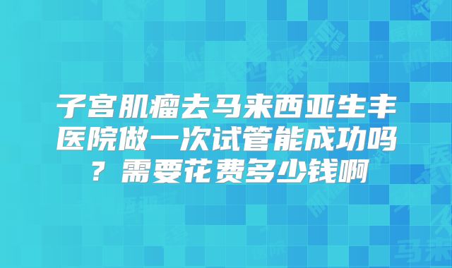 子宫肌瘤去马来西亚生丰医院做一次试管能成功吗?需要花费多少钱啊