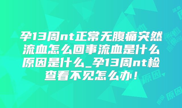 孕13周nt正常无腹痛突然流血怎么回事流血是什么原因是什么_孕13周nt检查看不见怎么办！