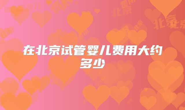 在北京试管婴儿费用大约多少