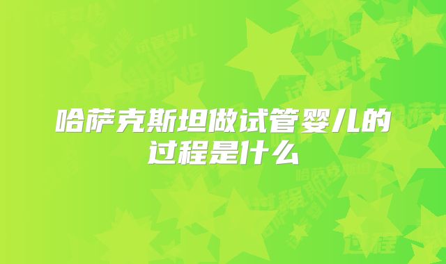 哈萨克斯坦做试管婴儿的过程是什么