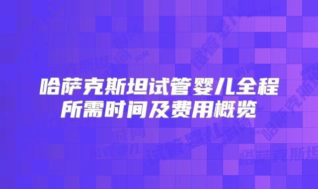 哈萨克斯坦试管婴儿全程所需时间及费用概览