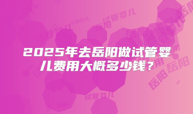 2025年去岳阳做试管婴儿费用大概多少钱?