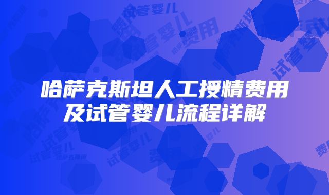 哈萨克斯坦人工授精费用及试管婴儿流程详解