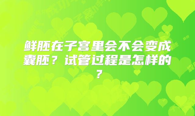 鲜胚在子宫里会不会变成囊胚?试管过程是怎样的?