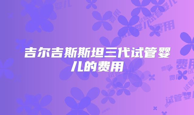 吉尔吉斯斯坦三代试管婴儿的费用