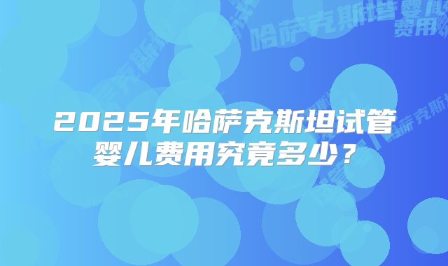 2025年哈萨克斯坦试管婴儿费用究竟多少?