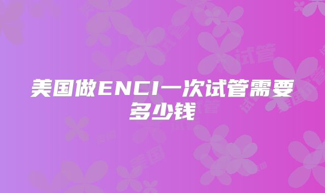 美国做ENCI一次试管需要多少钱