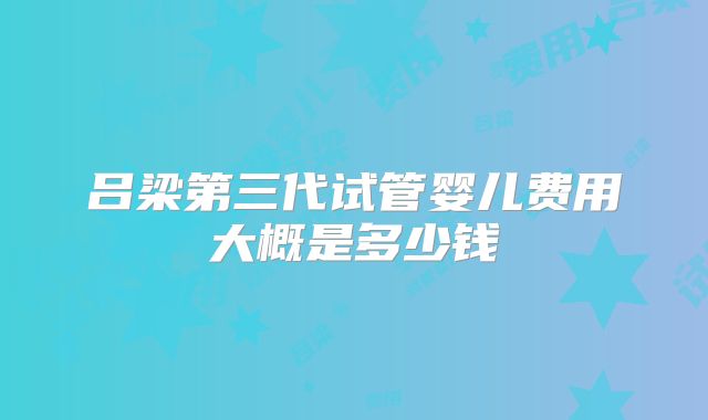 吕梁第三代试管婴儿费用大概是多少钱